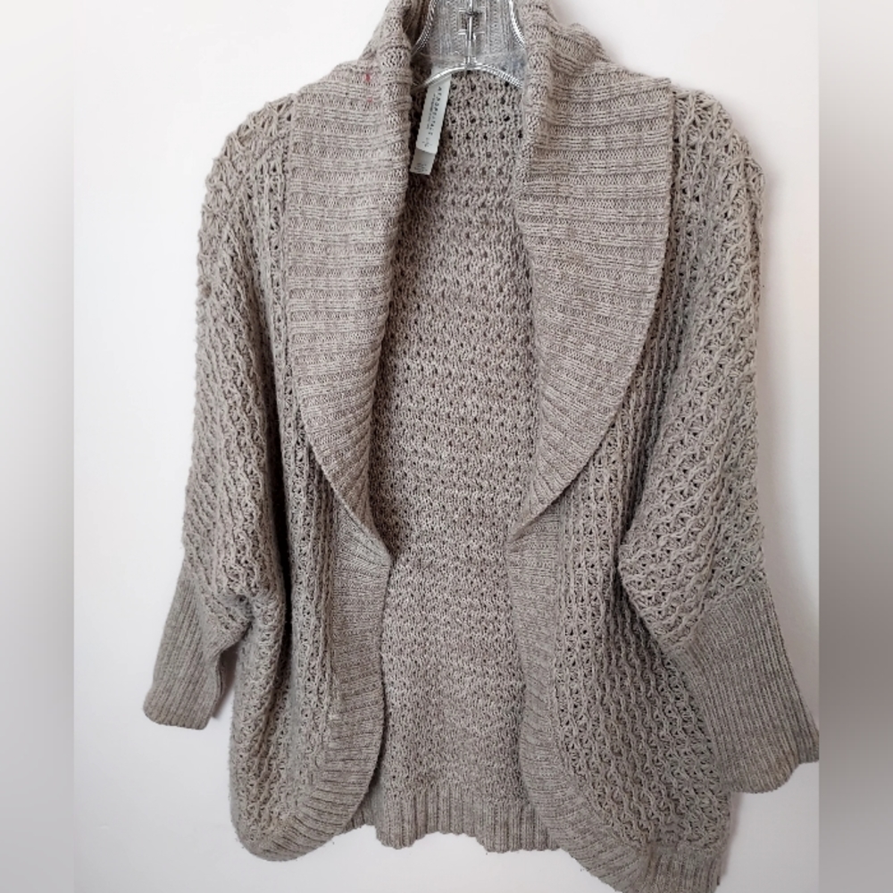 Aeropostale Relaxed Fit light brown open front cardigan sweater Cozy Comfy Fall